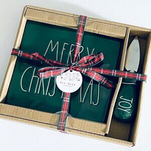 NIB Rae Dunn ‘Merry Christmas’ Serving Tray Holiday 2 Pc Gift Set
